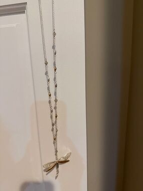 J. Jill Two-Tone Dragonfly Pendant Necklace in Silver and Gold